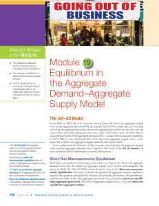 Module 19 Equilibrium in the Aggregate Demand