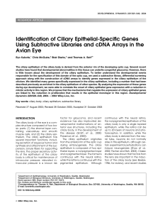 Identification of ciliary epithelial-specific genes using subtractive