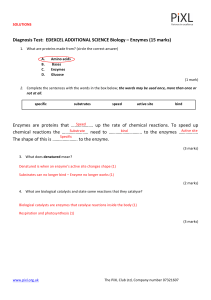 Diagnosis Test: EDEXCEL ADDITIONAL SCIENCE Biology