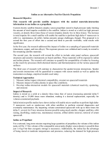 Branam 1 Iodine as an Alternative Fuel for Electric Propulsion