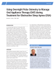 Using Overnight Pulse Oximetry to Manage Oral Appliance Therapy