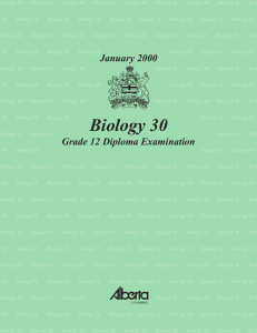 Biology 30 January 2000 Diploma Examination and Key