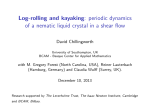 Log-rolling and kayaking: periodic dynamics of a nematic liquid