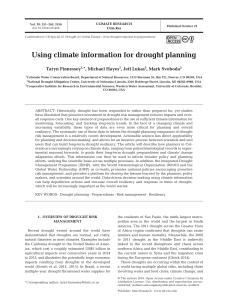 Using climate information for drought planning