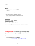 The nature of electromagnetic radiation. 1. Basic introduction to