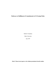 Pathways to Fulfillment of Commitments in US Foreign Policy