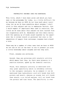 N .B. Aschengreen PROTEOLYTIC ENZYMES USED FOR