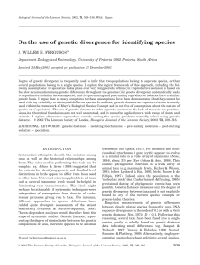 On the use of genetic divergence for identifying