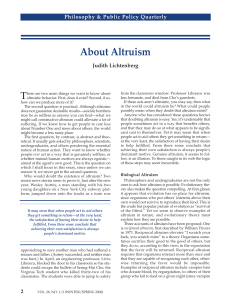 About Altruism