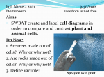 • SWBAT create and label cell diagrams in order to compare and