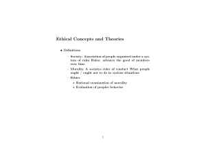 Ethical Concepts and Theories