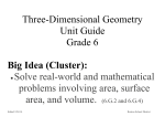 Three-Dimensional Geometry Unit Guide Grade 6 Big Idea (Cluster