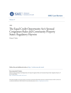 The Equal Credit Opportunity Act`s Spousal