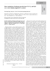 Direct production of hydrogen peroxide from CO, O2, and H2O over