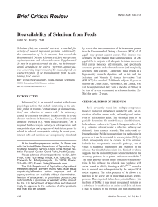 Bioavailability of Selenium from Foods