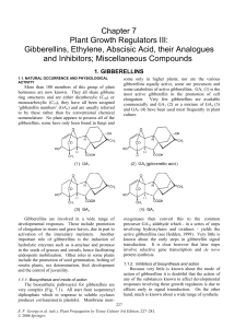Plant Growth Regulators III: Gibberellins, Ethylene, Abscisic Acid