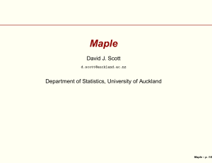Lecture Slides on Maple - Department of Statistics