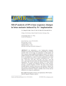 SRAP analysis of DNA base sequence changes in