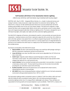 Full Function LED Driver IC For Automotive Interior Lighting