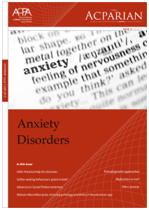 Anxiety Disorders - Australian Clinical Psychology Association