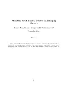 Monetary and Financial Policies in Emerging Markets