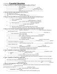 Cell Biology Essential Questions