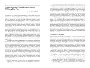Intuitive Methods of Moral Decision Making, A