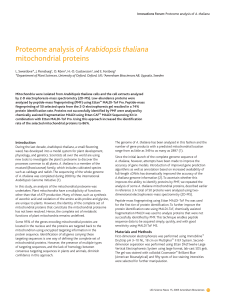Proteome analysis of Arabidopsis thaliana mitochondrial proteins