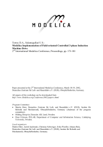 Modelica Implementation of Field oriented Controlled 3 phase