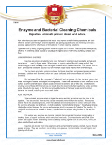 Enzyme and Bacterial Cleaning Chemicals