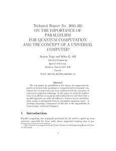 On the importance of parallelism for quantum computation and the