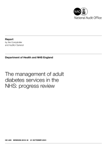 The management of adult diabetes services in the NHS progress