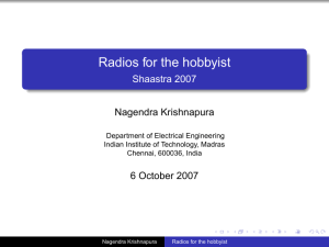 Radios for the hobbyist - EE@IITM - Indian Institute of Technology