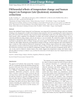 Differential effects of temperature change and human impact on