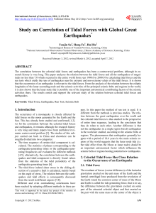 Study on Correlation of Tidal Forces with Global Great Earthquakes