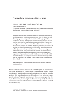 The gestural communication of apes