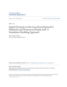 Spatial Dynamics in the Growth and Spread of Halimeda and