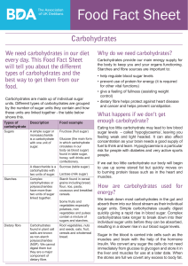 Carbohydrates Food Fact Sheet