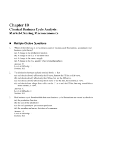 Chapter 10 Classical Business Cycle Analysis