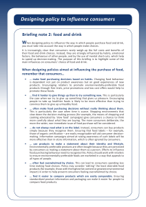 Brief on policy affecting food and drink