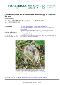 Canada Of lemmings and snowshoe hares: the