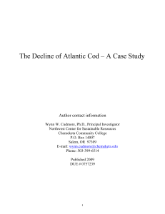The Decline of Atlantic Cod – A Case Study