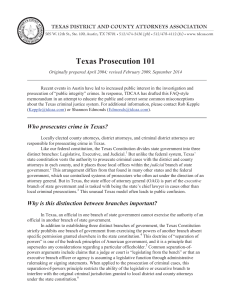 Texas Prosecution 101 - 79th Judicial District Attorney