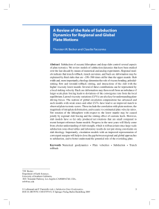 A Review of the Role of Subduction Dynamics for Regional and