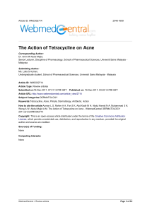 The Action of Tetracycline on Acne
