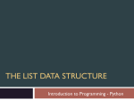 THE LIST DATA STRUCTURE