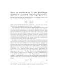 the Schrödinger equation in a potential and energy