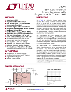 LT3091 - –36V, 1.5A Negative Linear Regulator with Programmable