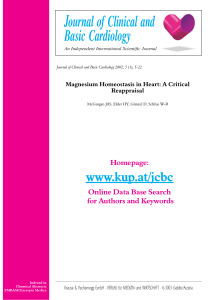 Magnesium Homeostasis in Heart