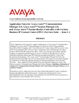 Application Notes for Avaya Aura™ Communication Manager 6.0